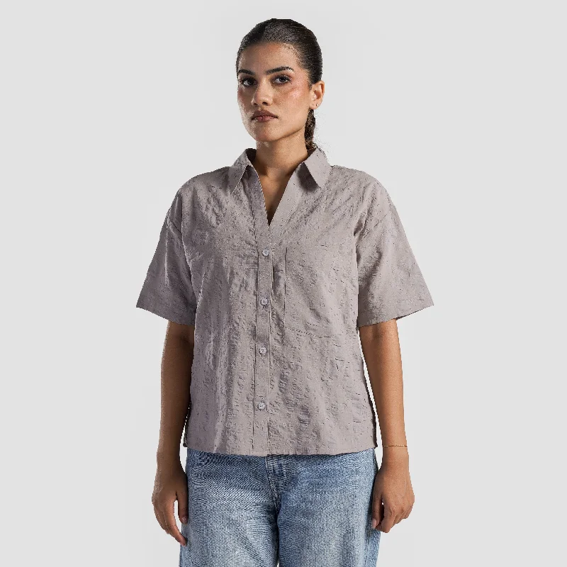 GA-I Textura Shirt (Grey) Striped Floral Plaid