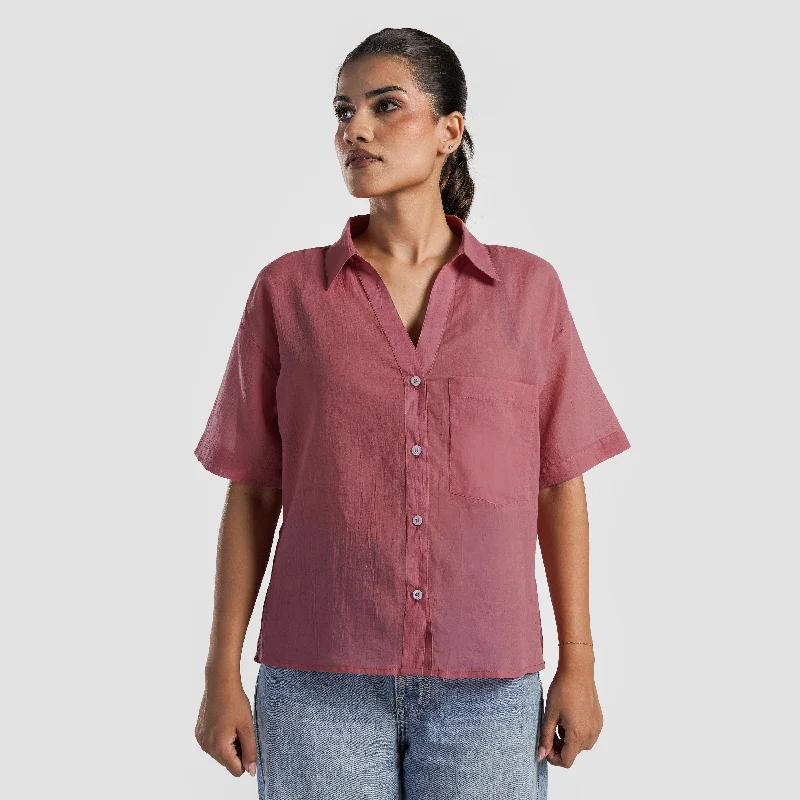 GA-I Textura Shirt (Rose Pink) Polka Dot Checkered Tartan