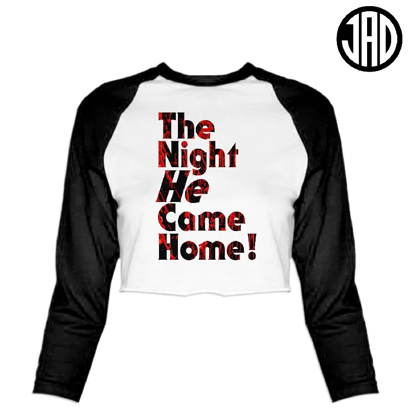 The Night - Women's Cropped Baseball Tee Chenille Blend Fleece Blend Nylon Blend