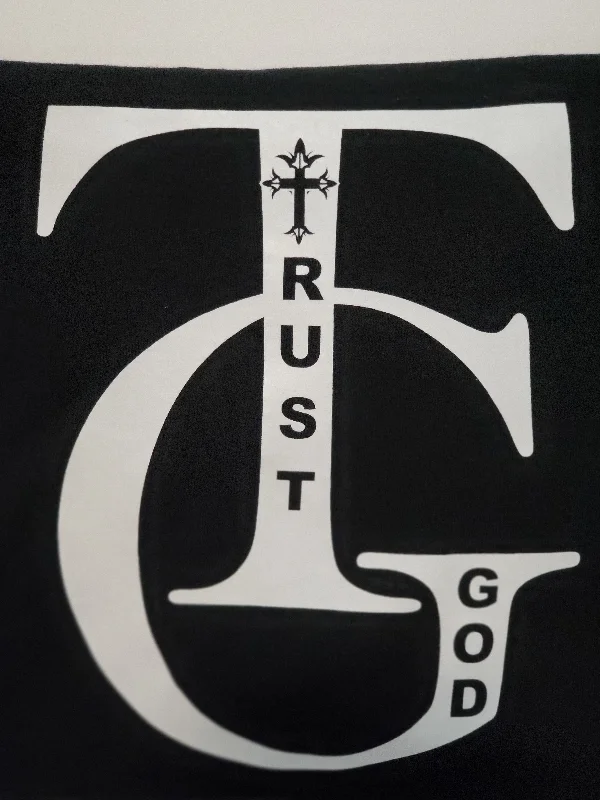TRUST GOD    T-SHIRT Hooded Caped Shawl Collar