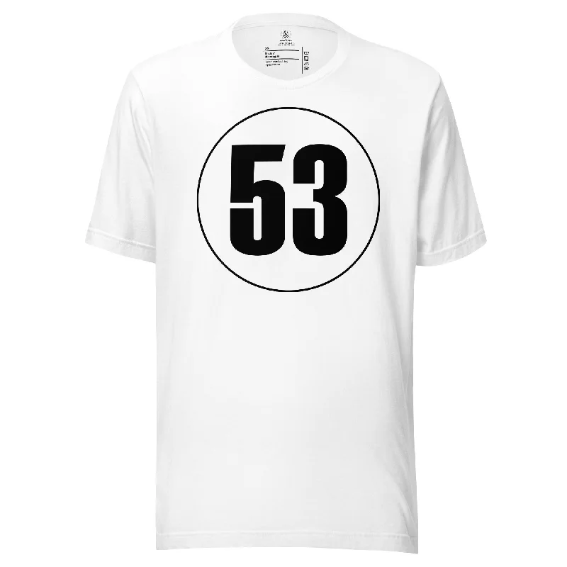 Unisex t-shirt: Black on White 53 Ribbed Striped Patterned