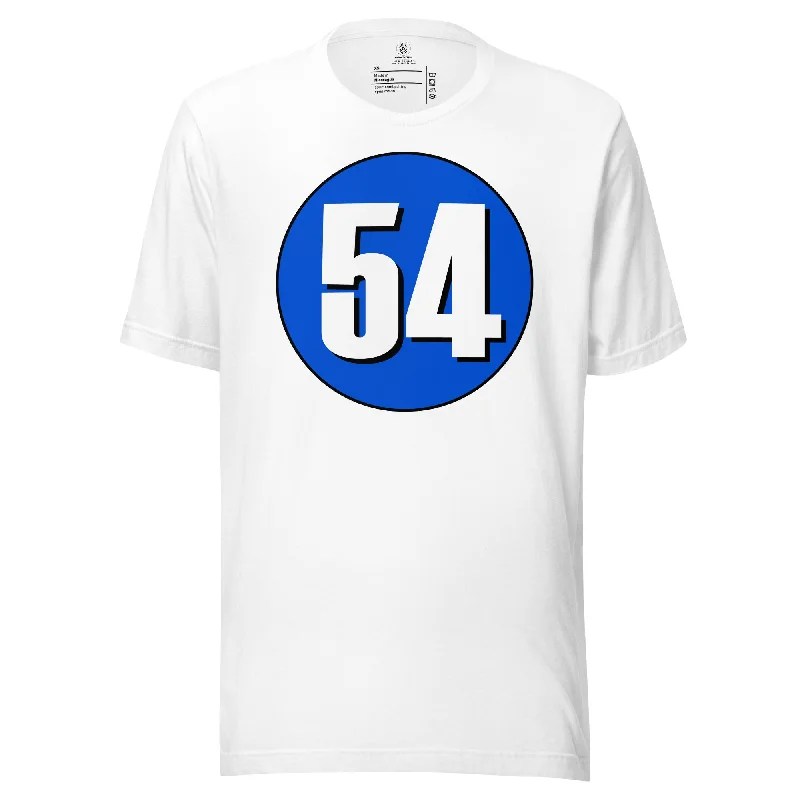 Unisex t-shirt: White on Periwinkle 54 Hooded Caped Shawl Collar