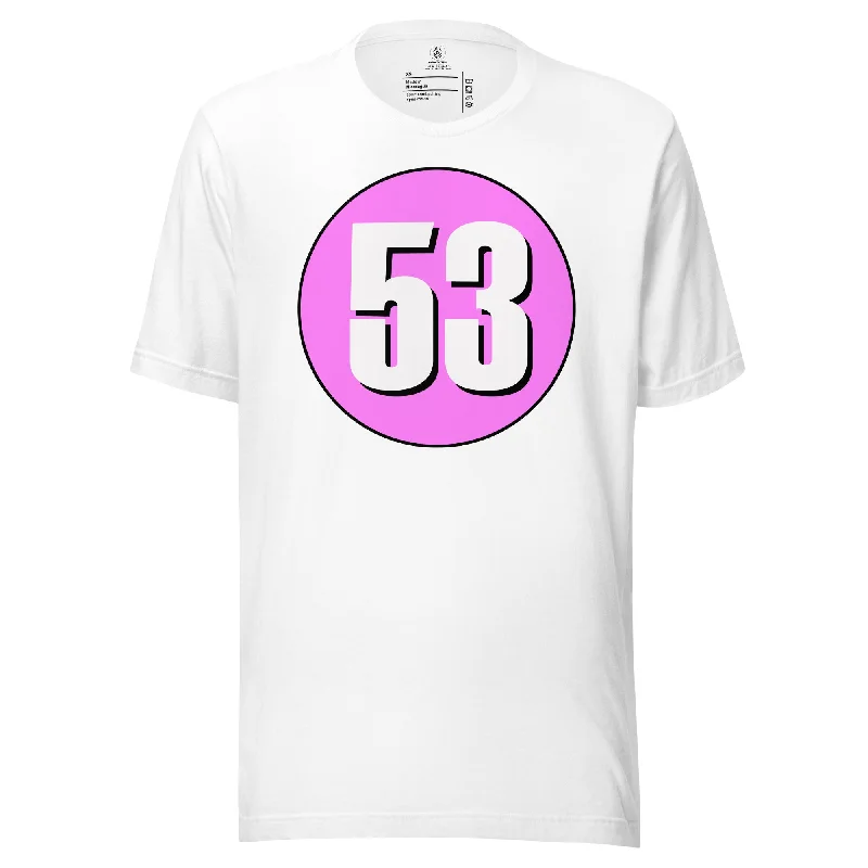 Unisex t-shirt: White on Pink 53 Chenille Blend Fleece Blend Nylon Blend