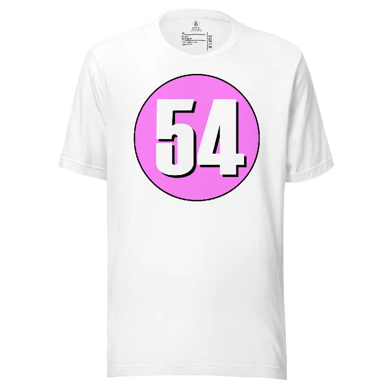 Unisex t-shirt: White on Pink 54 Satin Fabric Silk Fabric Chiffon Fabric